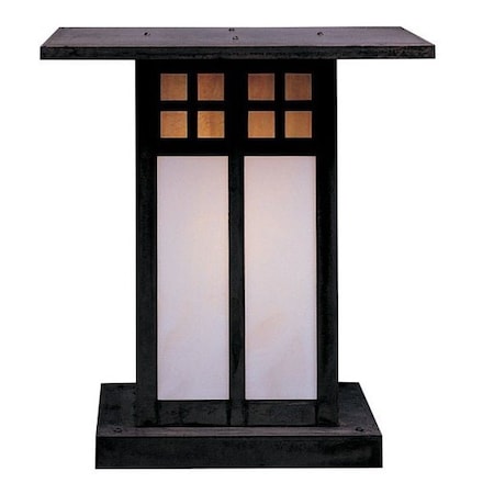 Arroyo Craftsman 18" Glasgow Column Mount, Bronze, Rain Mist Glass GC-18RM-BZ